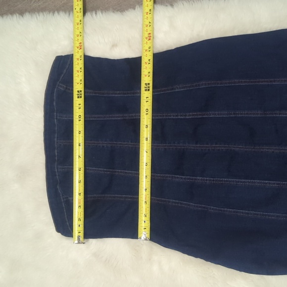 PRINCESS POLLY Strapless Paneled Bodycon Denim Mini Dress ~ NWOT - Picture 12 of 13
